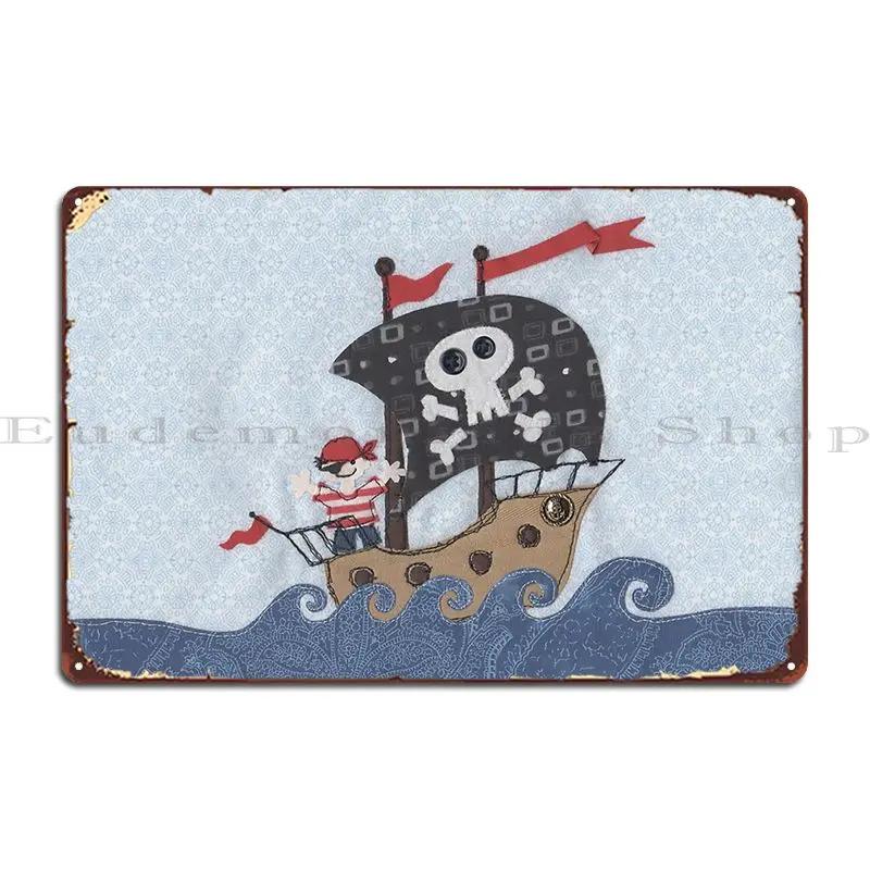 Pirate Ship Telse Metal Sign Cinema Wall Mural Wall Plaque Classic Iron Tin Sign Poster