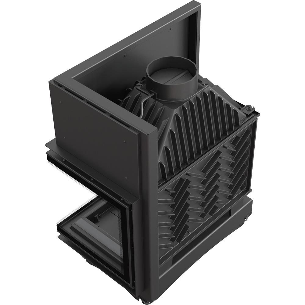 Cast iron fireplace KRATKI OLIWIA DECO right 16 kW Ø 200