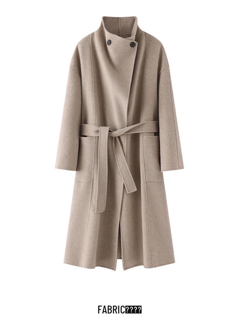 Damen Midilanger 2025 Kaschmirwolle Tweedmantel - Doppelseitig, Überknie, High-End Mode für Herbst/Winter