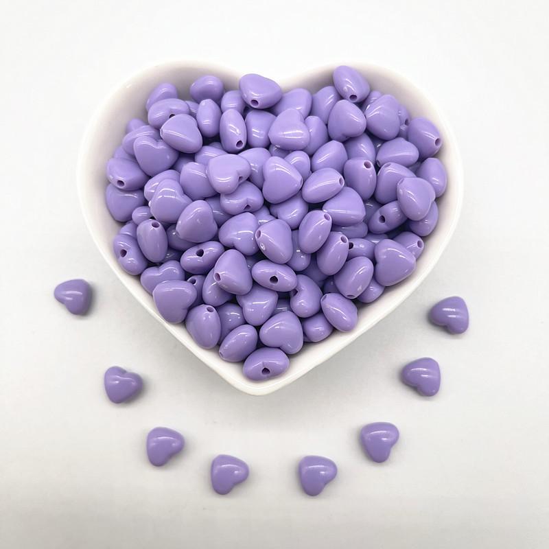50pcs/lot 10mm Colourful Heart Shape Acrylic Loose Spacer Beads for Jewelry Making DIY Handmade Accessories