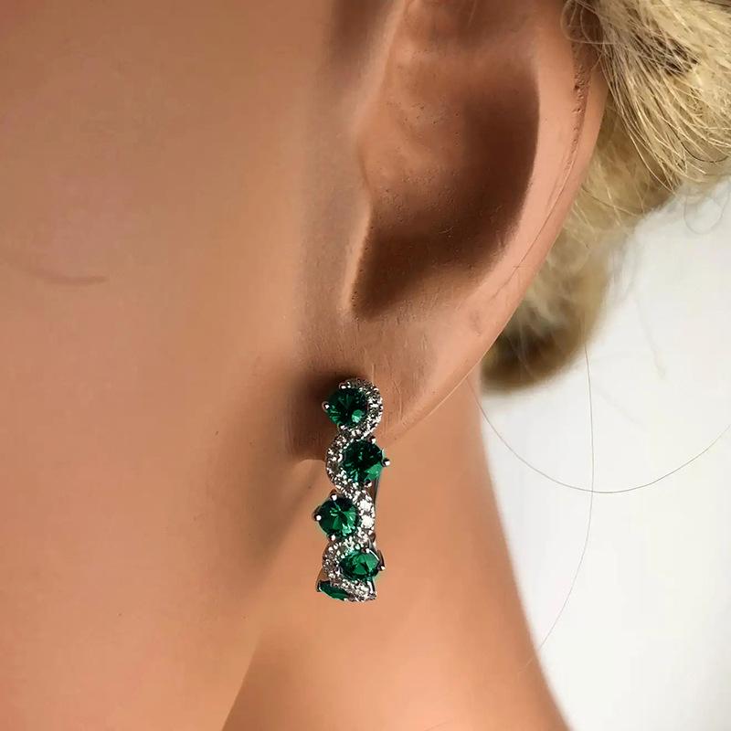 Lindon Mode Kupferlegierung Zirkon Schmuck Tropfenohrringe für Frauen Hochzeit Party Geschenke