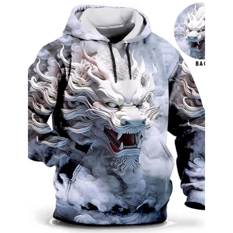 Graphic Lion Men's Fashion 3D Print Hoodie Streetwear Hoodies Long Sleeve Hooded Print Front Pocket Spring Hoodie Sweatshirt