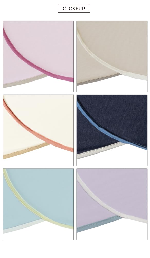 Because Folding Umbrella, 50cm, Petal Design, UV Protection, Two-Tone Piping, Beige, B-013300