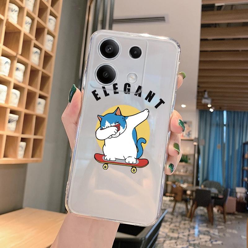 Silikonové pouzdro s vtipným kresleným vzorem pro Xiaomi Redmi Note 13 Pro Poco C65 Samsung A55 A35 M35 iPhone Ochranný kryt s nárazy