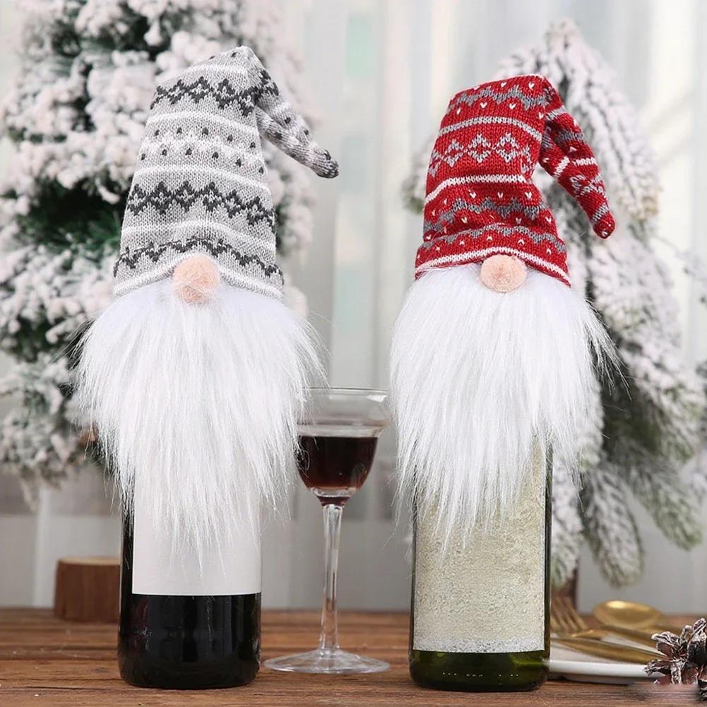 Wine Bottle Cover Festive Table Decoration As Shown Christmas Wine Bottle Covers Handmade Gnome Design Reusable Wine Covers