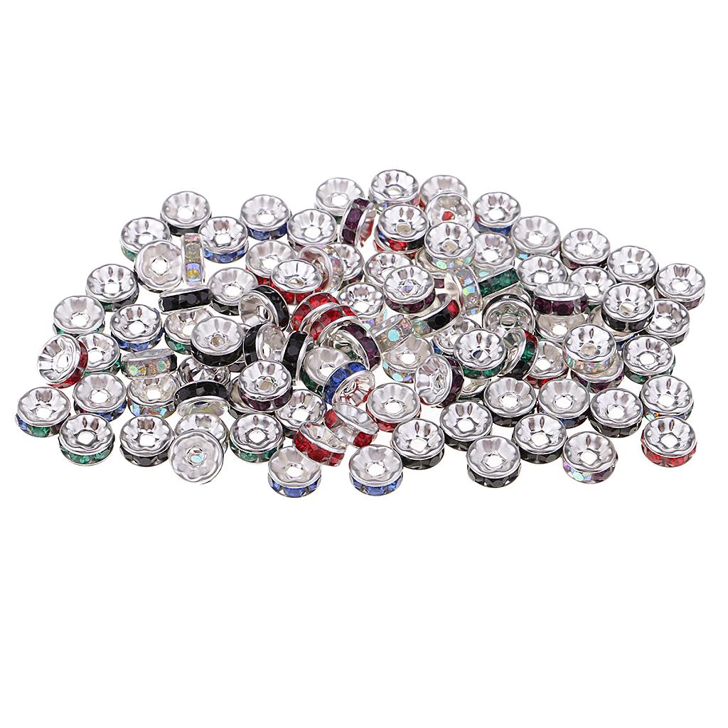 100 Stück runde Rondelle-Abstandsperlen, Kristall-Charms, Schmuckherstellung, Abstandshalter, 6 mm