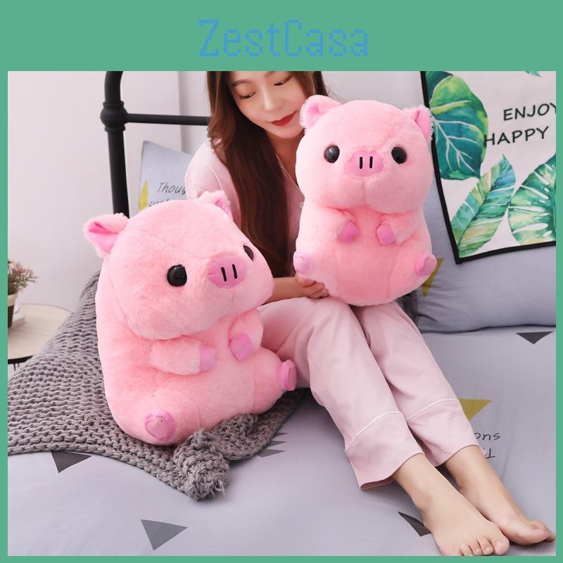 Sitting Posture Pink Big Head Lucky Pig Plush Toy Cute Girl Birthday Doll Gift