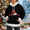 Women's Christmas Casual Fleece-Lined Hoodie With Long Sleeves And Pockets Sweatshirt Top