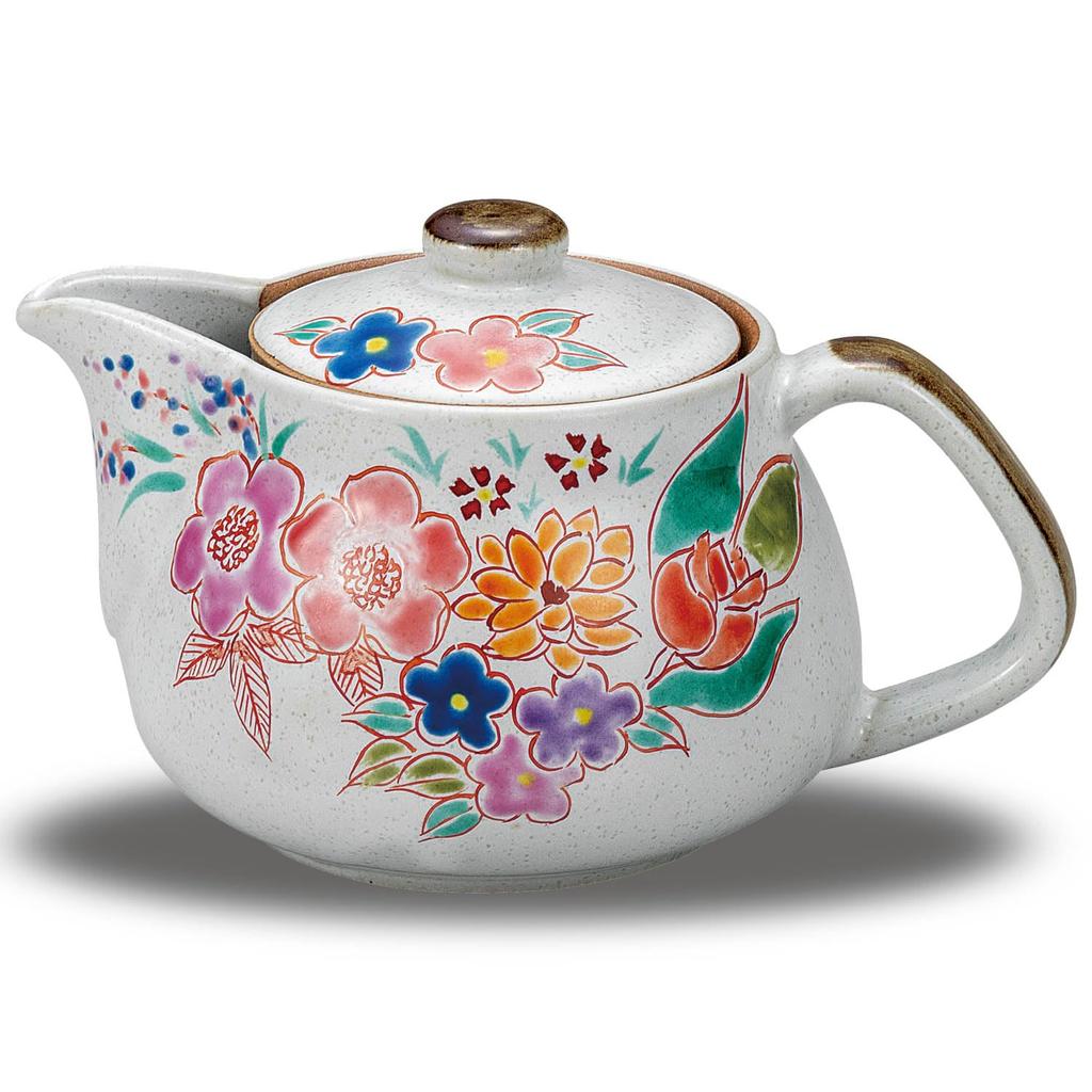 Waza No Kura Stylish Japanese Tableware Kutani Ware Teapot Hanazono Tea Strainer Included Ceramic Brand Tableware Made In Japan Birthday Gift High-End