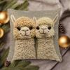Față de pernă cu fermoar cu imprimeu față-verso Alpaca Friends Modern Vintage