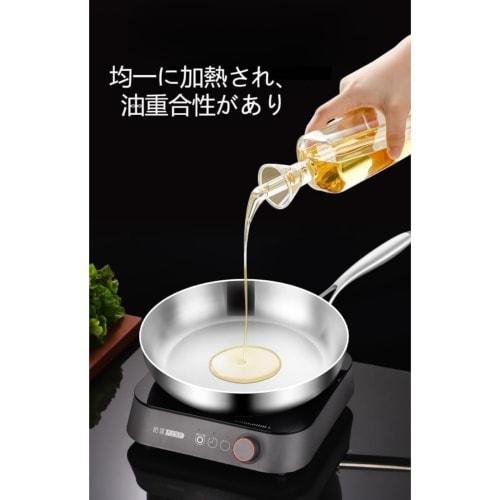 GrnArt Stainless Steel Frying Pan, Professional Cooking Pot, 7-Layer Composite Steel Frying Pan, Kitchen Utensil (26cm)