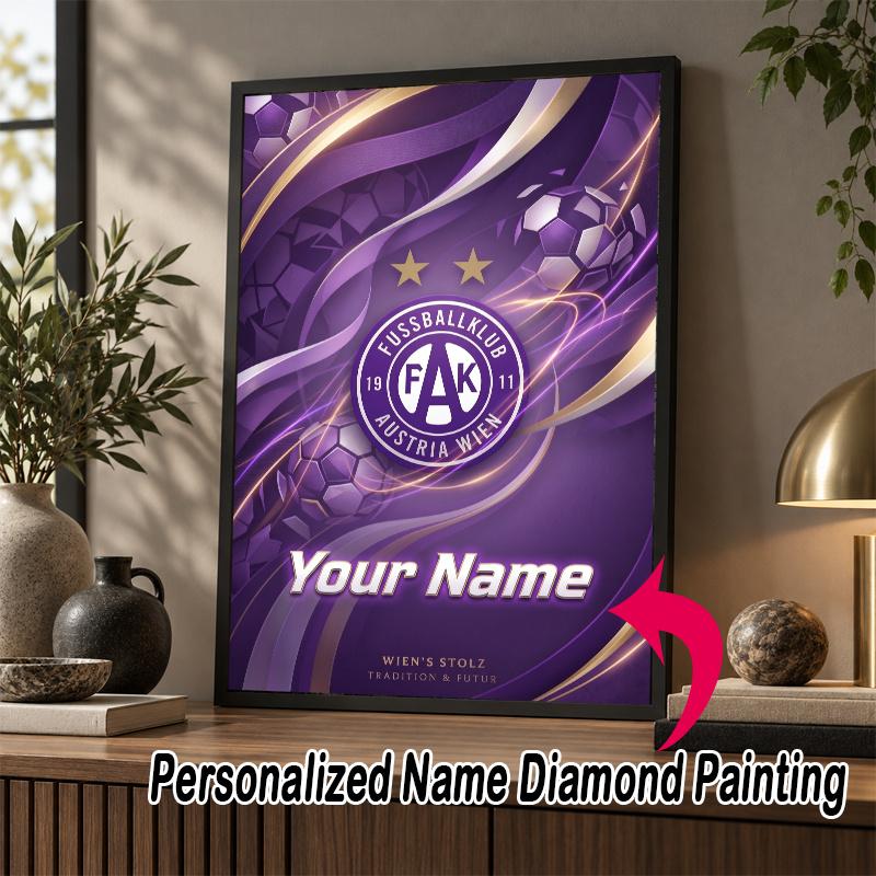Custom Name Austria Wien FC 5D Diamond Painting Personalized Full Drill Diamond Art Kit Gift