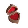 Wedding Heart Rings Holder Anti-collision Rings Bearer Box Simple Walnut Wood Rings Box  Propose