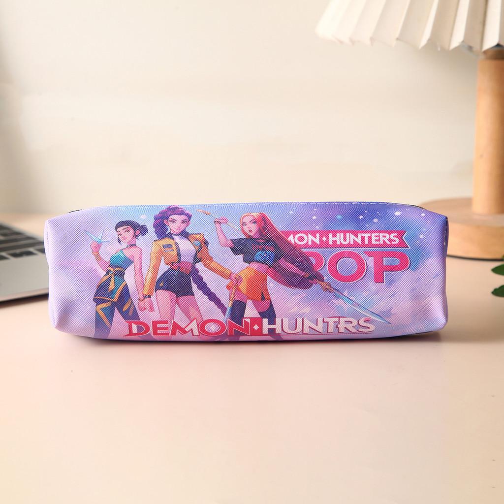 Kpop Demon Hunters Pen Case Large Capacity Pu Storage Bag For Students And Office Use