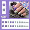 Short Round Fake Nails Star Flowers Nail Tips Fashion False Nails  for Salon