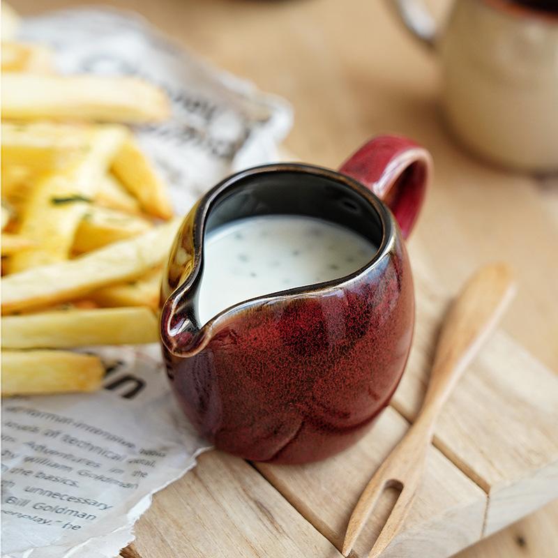 3oz Small Ceramic Milk Jug Creamer Pitcher Mini Milk Cup Cream Jug Kitchen Gravy Boat Sauce Container Barista Coffee Accessories