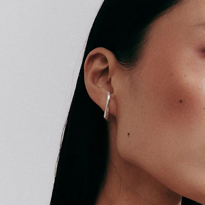 925 silver_Curve Earrings