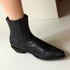 Mode Vintage Stiefeletten für Frauen Schwarz Braun Kurze Reitstiefel Niedrigen Absätzen Party Schuhe Dame Große Größe 45 Neue 2024 Winter Schuhe