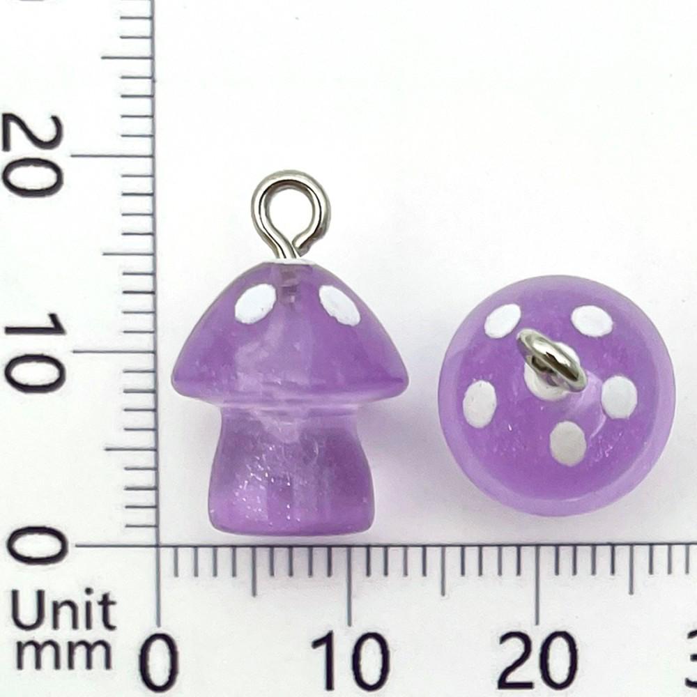 10 Colorful Luminous Resin Mushroom Charms for DIY Jewelry & Accessories