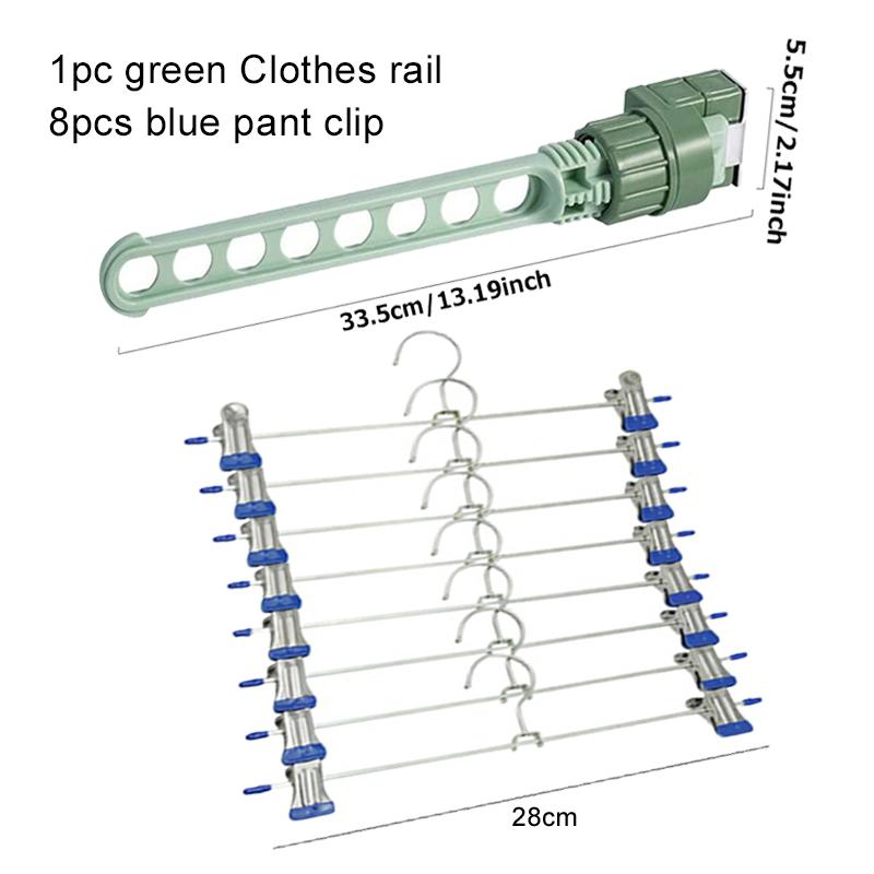 5/8pcs Hangers 8Holes Clothesline Plastic Hanger Non-slip Stainless Steel Pants Clip Portable Household Essentials Dormitory TMZ