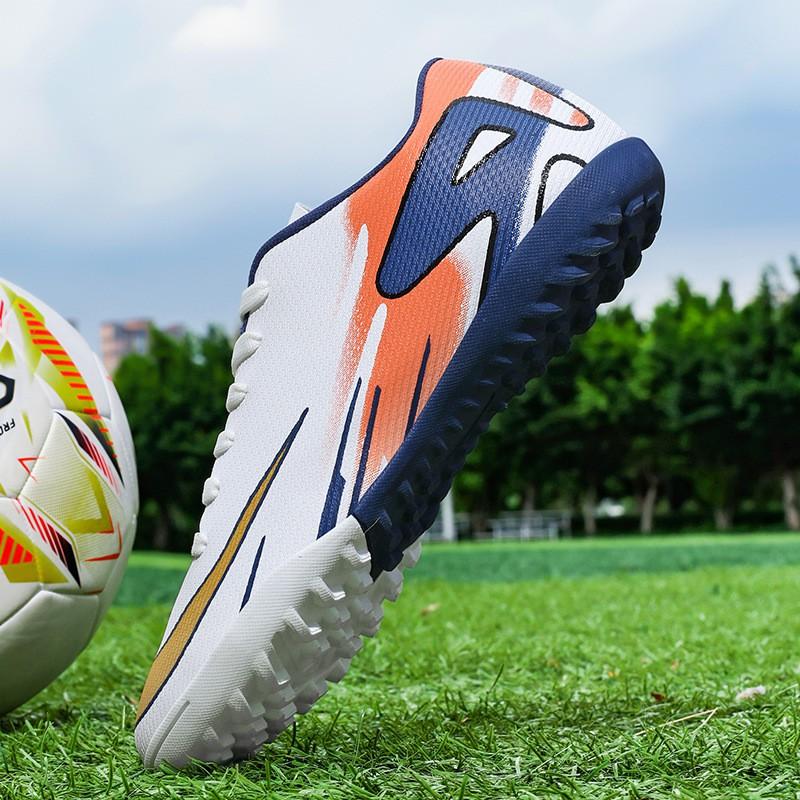 Mens Womens Low-Cut Football Cleats AG Studs Turf Grass Youth Soccer Shoes Lightweight Breathable Synthetic Upper