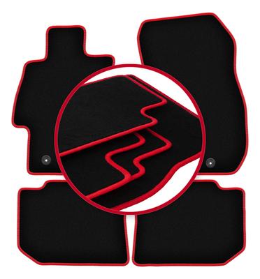 Velour Floor Mats with Red Edge For: Subaru Outback V Station Wagon (2014-)