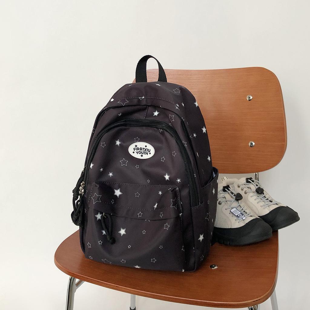 Schoolbag Korean Ins Wind Star Print Backpack Multi-color Fresh Student Schoolbag Large Capacity Lightweight Campus Backpack