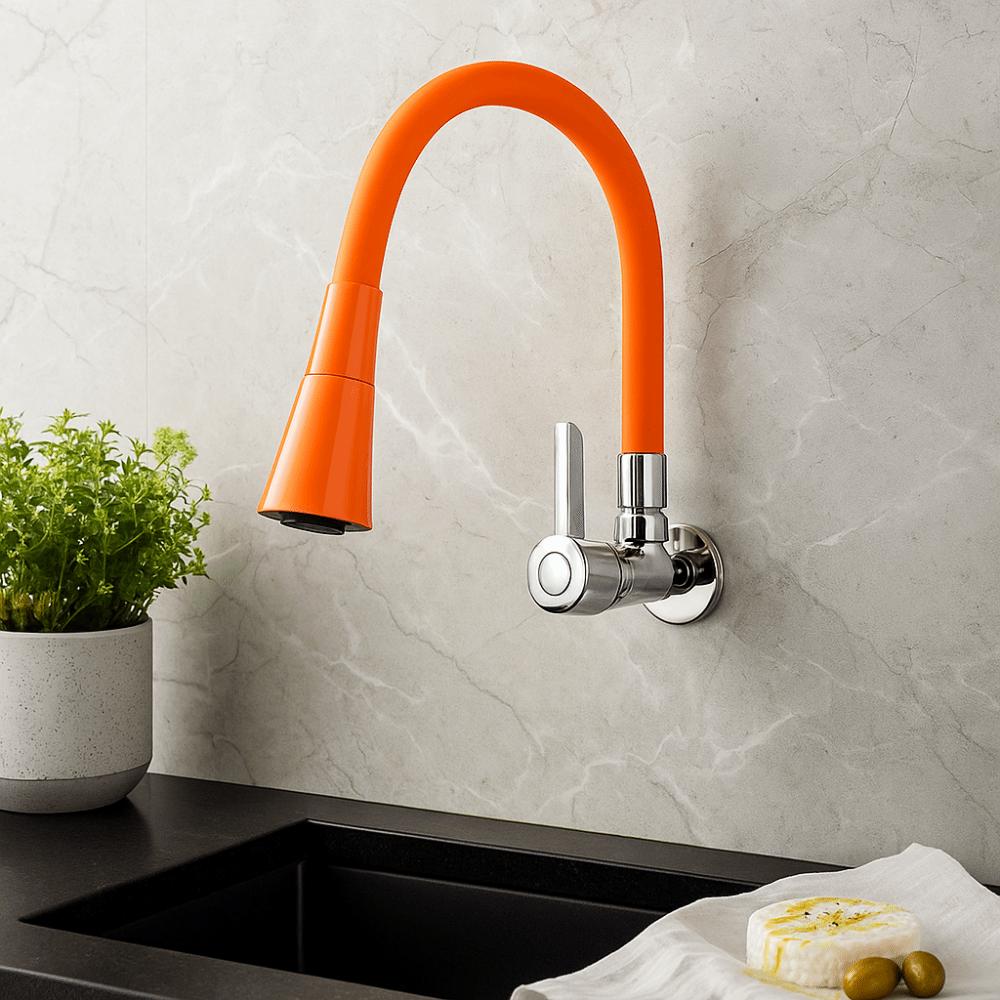 Kreatives Zinklegierung Küchenarmatur 2 Modi Wassersparend Wandmontage Armatur Universell Einzelkaltwasserhahn Küche