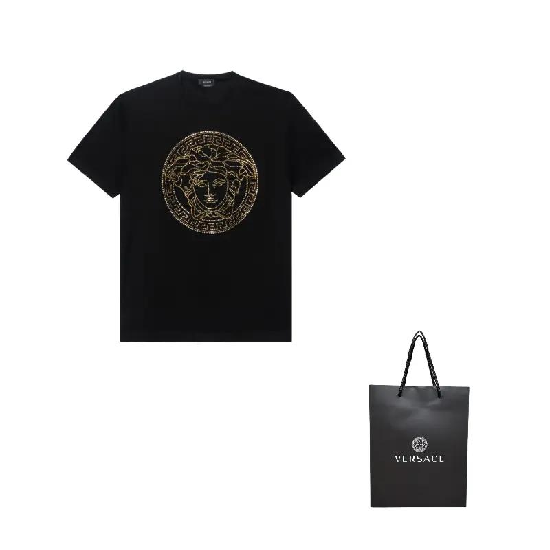 Versace T-Shirts Men's Black Crew Neck Moderate A77987-A201952-A1008
