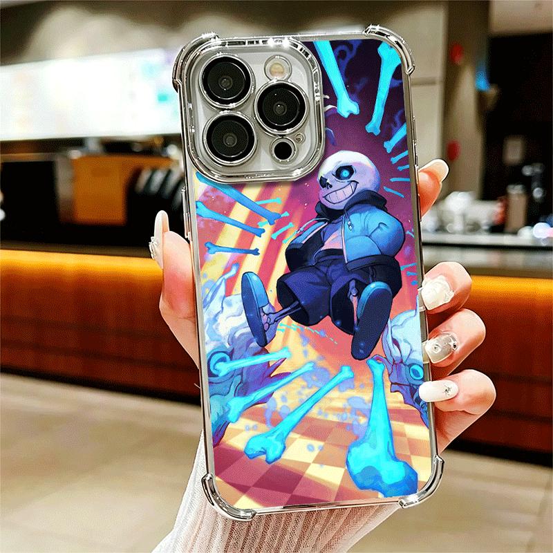 U-Undertale S-Sans Plating Phone Case For Iphone 16 17 Pro Max Air 16E 14 15 Plus 12 13 Mini Anti-Fall Airabag Cover