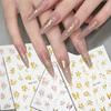 1pc Luxury Golden & Rose Golden Embossed Stickers - Floral Butterfly & Leaf Design, Self-Adhesive Plastic Nail Art Decals for Summer Nail Decor