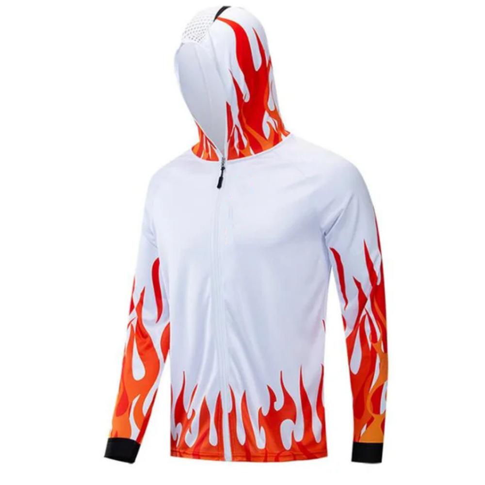Men's zipper fishing suit, 2024 trendy hooded fishing suit, colorful quick-dry sun-protection fishing shirt