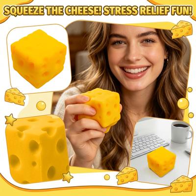 Cheese Squishy Stress Relief Toy Soft PU Foam Slow Rising Squeeze Sensory Toy for Kids and Adults 5 5cm Size