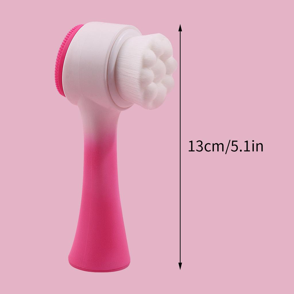 Double-sided Silicone Facial Cleansing Brush, Soft-bristled Facial Cleansing Brush, Gentle and Deep Exfoliating Cleaning Tool