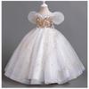 Kids Dress Girls Wedding Mesh Long Girl Dress Elegant Princess Party Pageant Formal Gown Teen Children