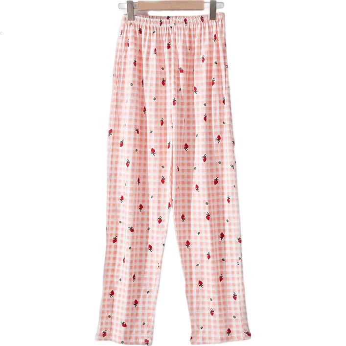 LangSha [100% Cotton] Women's Pajama Pants, Simple Basic Plaid Sleepwear, Loose Comfortable Loungewear, Suitable for Outdoor Wear