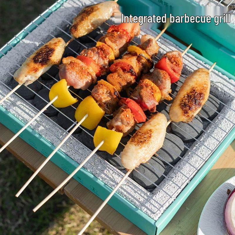 Portable Disposable Charcoal BBQ Grill Set for Camping and Outdoor Use