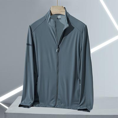Summer UV Proof Men Skin Coats Stand Collar Breathable Light Thin Cool Sunscreen Clothing Casual Jackets Plus Size