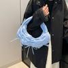 2025 new pleated bow design portable crescent bag, high-end fashion niche trendy shoulder armpit bag