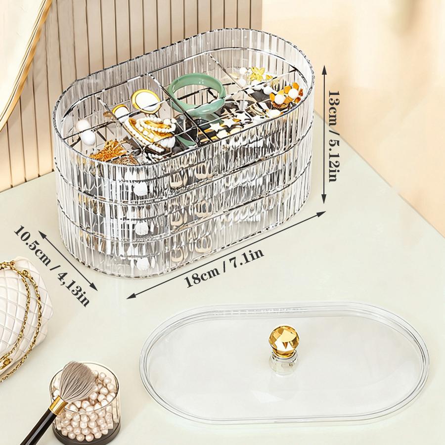 

Earring Organizer,Stackable 3-Layers Clear Jewelry Box with Lid,Earring Organizer for Women Girls,Earring Box Display Holder чистый
