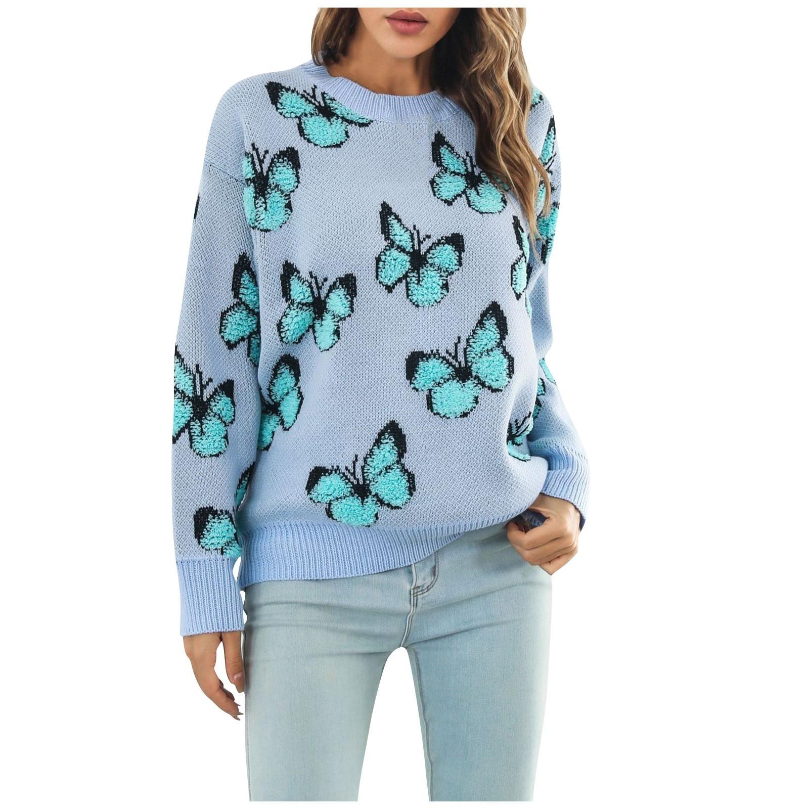 

Женский повседневный модный удобный кардиган с длинным рукавом, уличный тренд, вязаный свитер XL небесно-голубой