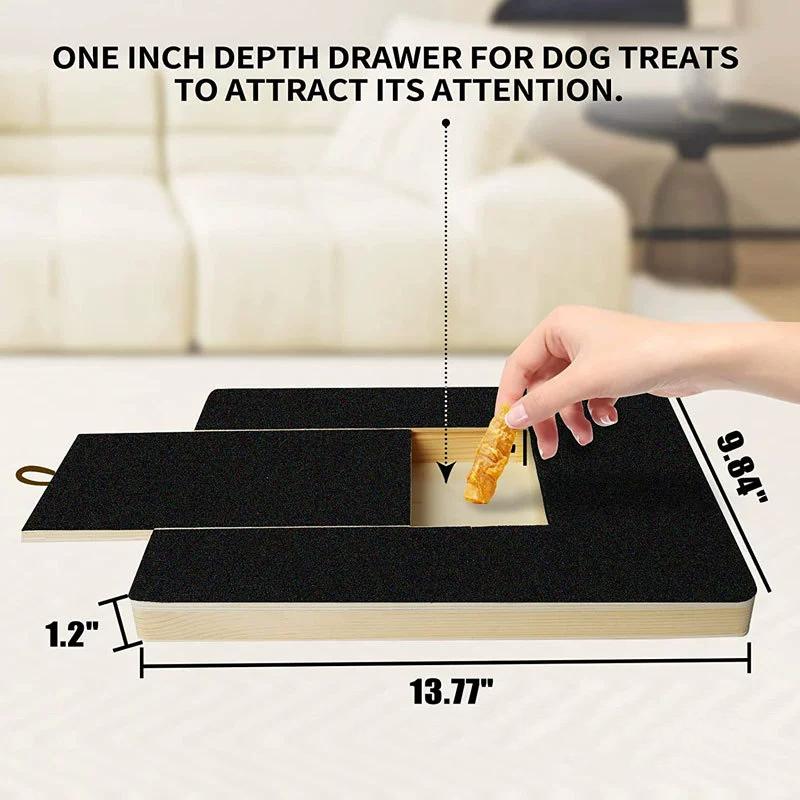 Interactive Pet Nail Scratch Board With Treat Storage Pull Out Design Dog Cat Grooming Scratcher Toy Puppy Scratch Board