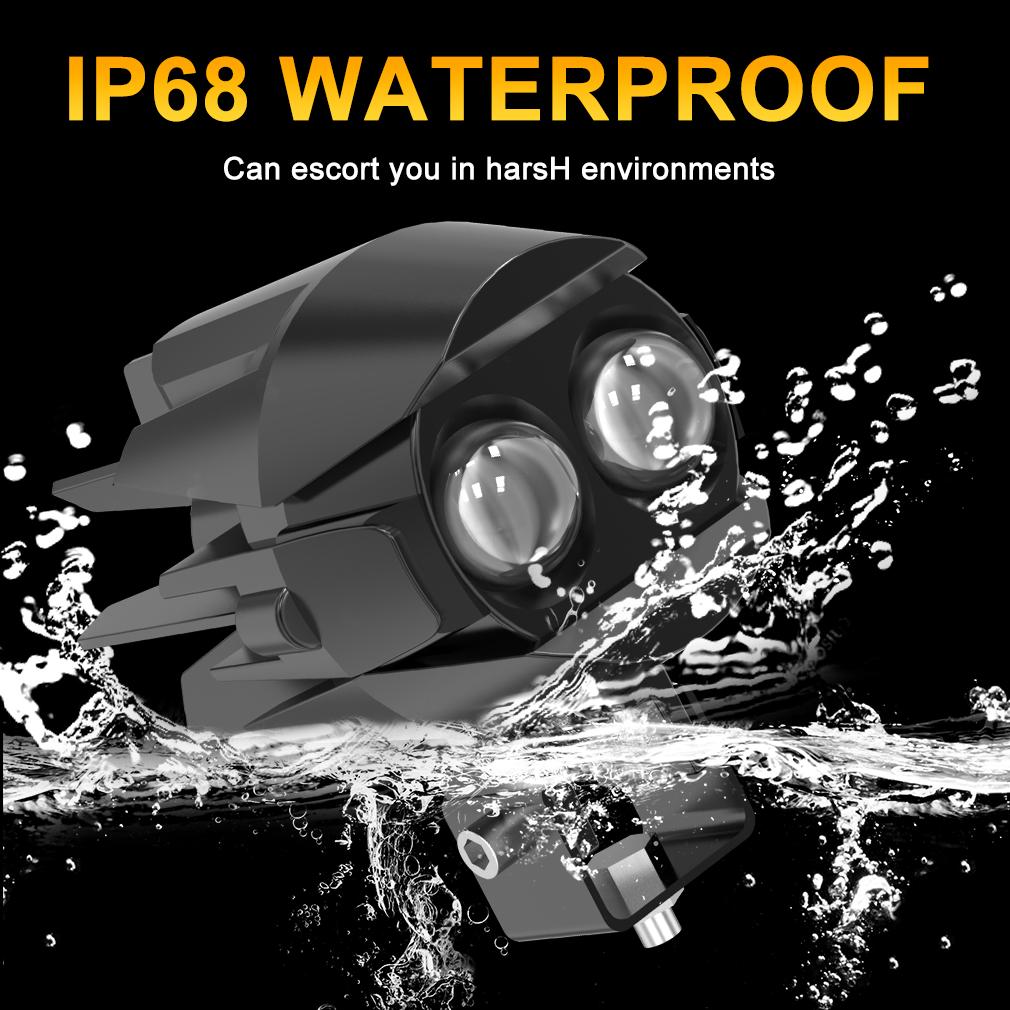 1ks/2ks Dvoubarevný LED reflektor Pomocný motocyklový světlomet Mlhové světlo 6000K 3500K Bílé+Žluté Světlo pro jízdu v terénu Pracovní světla pro nákladní vozidlo Auto