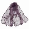 Elegant Embroidered Flower Lace Scarf Lightweight Breathable Mesh Sunscreen Shawl Long Silk Scarf Women