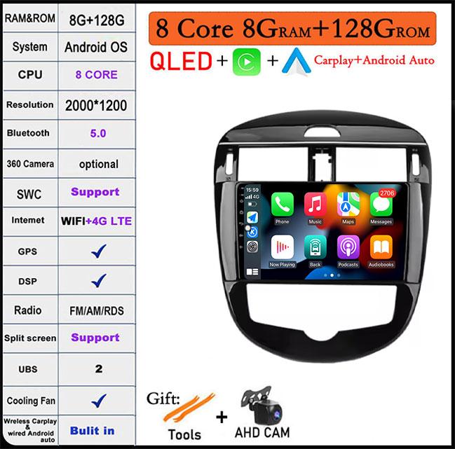 Carplay For Nissan Pulsar 6 NB17 2014 -2018 Android 14 Auto Car Radio GPS Navigation Video Player Head Unit BT