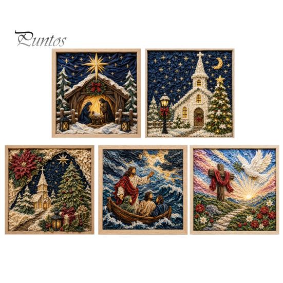 Fabric Poke Art Kit 3D Christian for Adults, Faith Inspired Religious Birthday Gift Ideas Craft Kit, DIY Christmas Wall Handmade Holiday Decor