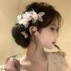 High-End Pearl Flower Leaf Tassel Hair Clip