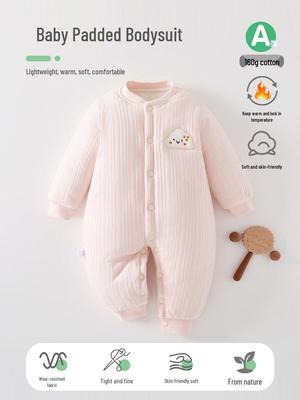 Body d'hiver matelassé en coton pour bébé: Pyjama chaud sans couture pour ramper