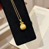 Chinese Style Antique Gold Diamond Lucky Money Bag Pendant Necklace Women Delicate Filigree Collarbone Jewelry Gift