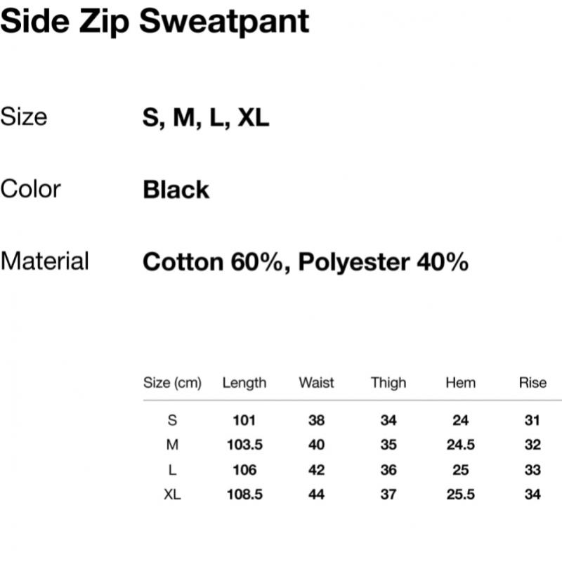 ThIs Is Never That Side Zip Sweatpant Black